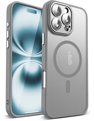 COVRELLA Magnetische iPhone 16 Pro Case Grau für MagSafe - Matt & Transparent mit Kameraschutz - iPhone 16 Pro Hülle Stoßfest - Schmales Design & Starke Magnetkraft COVRELLA Magnetische iPhone 16 Pro Case Grau für MagSafe - Matt & Transparent mit Kameraschutz - iPhone 16 Pro Hülle Stoßfest - Schmales Design & Starke Magnetkraft von COVRELLA