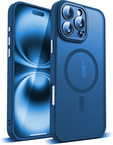 COVRELLA Magnetische iPhone 16 Pro Hülle Blau mit Kameraschutz - Handyhülle iPhone 16 Pro Case Matt & Durchscheinend für MagSafe - Militärschutz & Starke Magnetkraft COVRELLA Magnetische iPhone 16 Pro Hülle Blau mit Kameraschutz - Handyhülle iPhone 16 Pro Case Matt & Durchscheinend für MagSafe - Militärschutz & Starke Magnetkraft von COVRELLA