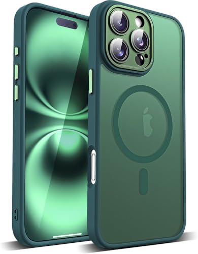 COVRELLA Magnetische iPhone 16 Pro Hülle Grün - Matt & Durchscheinend mit Kameraschutz - iPhone 16 Pro Case für MagSafe - Stoßfest & Starke Magnetkraft COVRELLA Magnetische iPhone 16 Pro Hülle Grün - Matt & Durchscheinend mit Kameraschutz - iPhone 16 Pro Case für MagSafe - Stoßfest & Starke Magnetkraft von COVRELLA