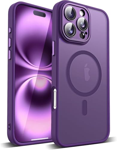 COVRELLA Magnetische iPhone 16 Pro Max Hülle Lila mit Kameraschutz - Handyhülle iPhone 16 Pro Max Case Matt & Durchscheinend für MagSafe - Stoßfest & Starke Magnetkraft COVRELLA Magnetische iPhone 16 Pro Max Hülle Lila mit Kameraschutz - Handyhülle iPhone 16 Pro Max Case Matt & Durchscheinend für MagSafe - Stoßfest & Starke Magnetkraft von COVRELLA