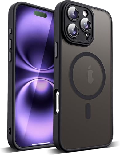 COVRELLA Magnetische iPhone 16 Pro Max Hülle Schwarz mit Kameraschutz - Handyhülle iPhone 16 Pro Max Case Matt & Durchscheinend für MagSafe - Militärschutz & Starke Magnetkraft COVRELLA Magnetische iPhone 16 Pro Max Hülle Schwarz mit Kameraschutz - Handyhülle iPhone 16 Pro Max Case Matt & Durchscheinend für MagSafe - Militärschutz & Starke Magnetkraft von COVRELLA