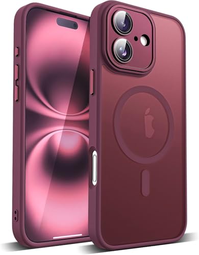COVRELLA für iPhone 16 Hülle Rot mit vollständigem Kameraschutz - Kompatibel mit MagSafe, Matt & Durchsichtig - iPhone 16 Schutzhülle Magnetisch, Kratzfest & rutschfest COVRELLA für iPhone 16 Hülle Rot mit vollständigem Kameraschutz - Kompatibel mit MagSafe, Matt & Durchsichtig - iPhone 16 Schutzhülle Magnetisch, Kratzfest & rutschfest von COVRELLA