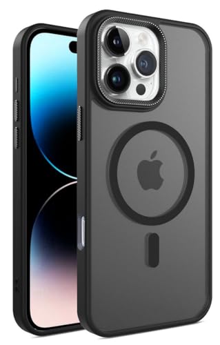 COVRELLA für iPhone 16 Pro Max Case Schwarz für MagSafe - Matt & Durchsichtig - Hülle iPhone 16 Pro Max Case, Stoßfest & Starke Magnetkraft von COVRELLA
