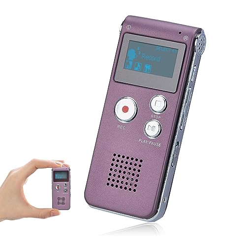 COVVY 16 GB tragbares digitales Diktiergerät, Audiorecorder, Soundrekorder, Diktiergerät, LCD-Recorder, MP3-Player, Diktiergerät (Weinrot) von COVVY