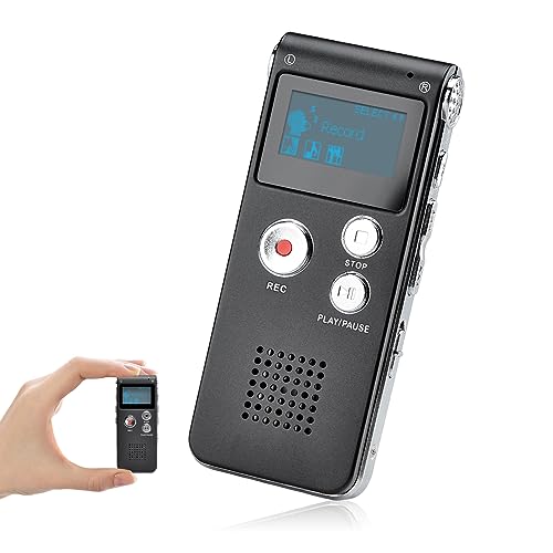 COVVY 16GB Portable Digital Voice Recorder Audio Recorder Sound Recorder Dictaphone LCD Recorder MP3 Player Dictaphone (Black) von COVVY