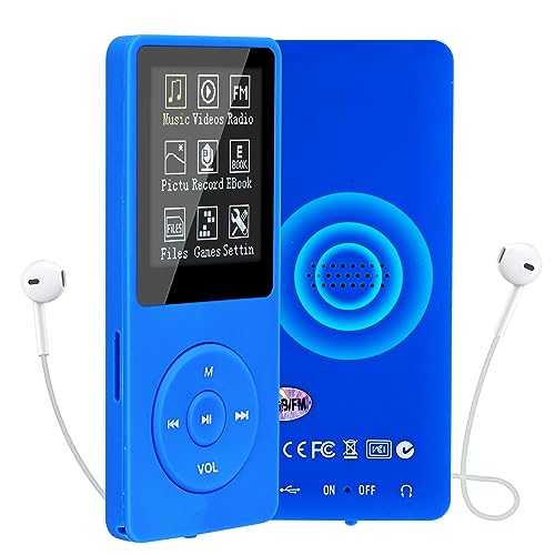 COVVY 16GB Tragbare MP3 Musik Player, Support bis zu 64GB SD Speicherkarte, Lossless Sound HiFi MP3 Player, Music/Video/Sprachaufnahme/FM Radio/E-Book Reader/Fotobetrachter(16G, Navy Blau) von COVVY