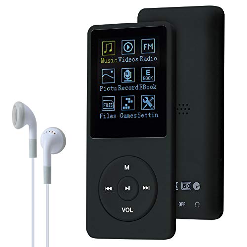 COVVY 8GB Tragbare MP3 Musik Player, Support bis zu 64GB SD Speicherkarte, Lossless Sound HiFi MP3 Player, Music/Video/Sprachaufnahme/FM Radio/E-Book Reader/Fotobetrachter(8G, Schwarz) von COVVY