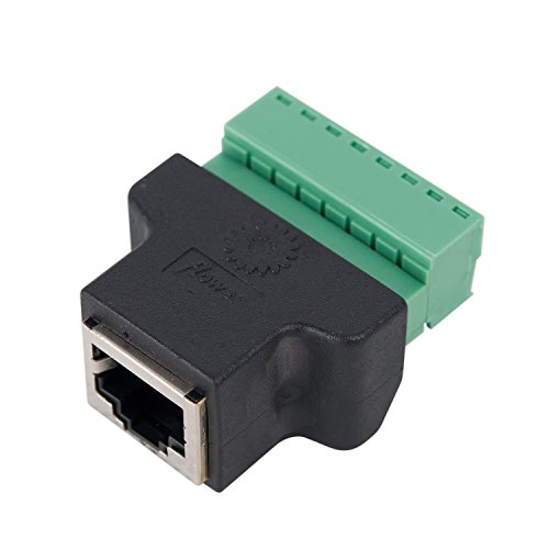 COVVY RJ45 Schraubklemmenadapter, CCTV/DVR Ethernet Verbindungsstück RJ45 Weibliches Jack zu 8 Pin Schraube RJ45 Verbindungsstück (1PCS) von COVVY