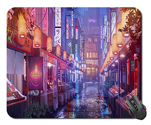 Tokyo Street Mauspad, Bürodekoration, Anime-Mauspad, Mauspad, Zubehör, Violett, rutschfeste Computermatte, Schreibtisch-Mauspad von COW
