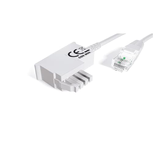 COXBOX 15 m DSL Kabel Fritzbox, Speedport, Easybox - TAE Kabel RJ45 weiß - VDSL ADSL WLAN Router-Kabel mit Twisted Pair für eine zuverlässige Verbindung von COXBOX