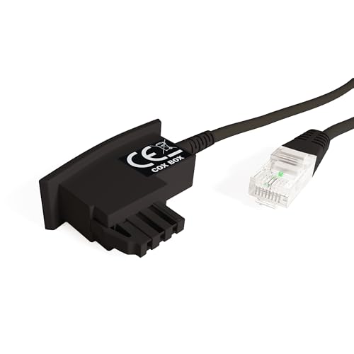 COXBOX 4,25 m DSL Kabel Fritzbox, Speedport, Easybox - TAE Kabel RJ45 schwarz - VDSL ADSL WLAN Router-Kabel mit galvanischer Signatur für effektiven Schutz vor Störeinflüssen von COXBOX