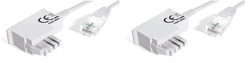 COXBOX 8 m DSL Kabel Fritzbox, Speedport, Easybox - TAE Kabel RJ45 weiß - VDSL ADSL WLAN Router-Kabel mit Twisted Pair für eine zuverlässige Verbindung (Packung mit 2) von COXBOX