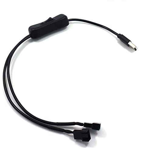 CPAOWEHF PWM 5V USB Auf 3/4-poliges PC Lüfter Netzteil Anschlusskabel 22AWG Mit EIN/Aus Schalter 1 Bis 2 Wege 40 cm von CPAOWEHF