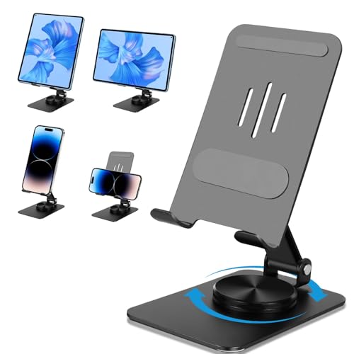 CPENG Tablet Ständer, Tablettständer für Tablets und Handys, Handyständer, Drehbarer und Faltbarer Metall Tablet Ständer, Multifunktionale Tablet Halterung für iPadi, Phone, Huawei, Samsung, Xiaomi CPENG Tablet Ständer, Tablettständer für Tablets und Handys, Handyständer, Drehbarer und Faltbarer Metall Tablet Ständer, Multifunktionale Tablet Halterung für iPadi, Phone, Huawei, Samsung, Xiaomi von CPENG