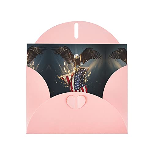 Bedruckte Blanko-Grußkarten (nordamerikanischer Weißkopfseeadler) mit rosa Umschlägen für alle Anlässe, Geburtstage, Dankeschön, Geschenke, Hochzeiten usw. von CPEOWZL