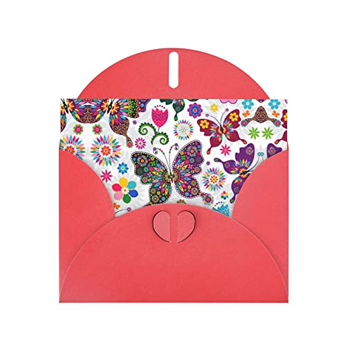 Bedruckte Blanko-Grußkarten mit bunten Schmetterlingen und Blumen, mit roten Umschlägen, für alle Anlässe, Geburtstage, Dankeschön, Geschenke, Hochzeiten usw. Bedruckte Blanko-Grußkarten mit bunten Schmetterlingen und Blumen, mit roten Umschlägen, für alle Anlässe, Geburtstage, Dankeschön, Geschenke, Hochzeiten usw. von CPEOWZL