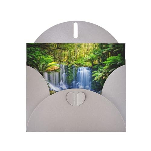 Bedruckte Blanko-Grußkarten mit grünen tropischen Pflanzen und Wasserfall, mit grauen Umschlägen, für alle Anlässe, Geburtstage, Dankeschön, Geschenke, Hochzeiten usw. Bedruckte Blanko-Grußkarten mit grünen tropischen Pflanzen und Wasserfall, mit grauen Umschlägen, für alle Anlässe, Geburtstage, Dankeschön, Geschenke, Hochzeiten usw. von CPEOWZL
