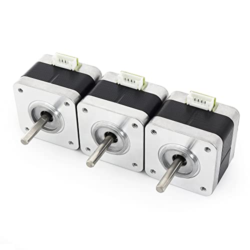 RATTMMOTOR Nema 17 Schrittmotor,3 Pack Nema 17 Stepper Motor 0,95A 24N.cm 2 phase 1,8 Grad 42x42x34mm,4 Drähte mit 1 meter Kabel für 3D-Drucker/CNC-Fräsmaschine (17PM-K049CN18CN) von CPOWACE