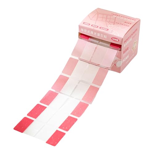 CQEAZ Glitzernde farbige Etiketten, selbstklebend, beschreibbar, PET-Seitenmarker, Haftnotizen, 120 Stück von CQEAZ