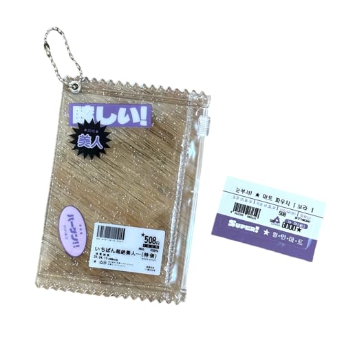 CQEAZ Koreanisch inspirierte transparente Süßigkeiten-Hülle mit Reißverschluss, Kartenhalter, Taschenanhänger, Zubehör, kleiner Fotokartenschutz, Schlüsselanhänger CQEAZ Koreanisch inspirierte transparente Süßigkeiten-Hülle mit Reißverschluss, Kartenhalter, Taschenanhänger, Zubehör, kleiner Fotokartenschutz, Schlüsselanhänger von CQEAZ