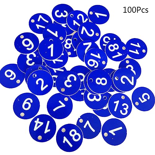 Nummernschilder 1–100, gravierte Zahlen, farbige Tür für Schlüssel, Spind, Etikett, für Kleidung, 100 Stück Nummernschilder 1–100, gravierte Zahlen, farbige Tür für Schlüssel, Spind, Etikett, für Kleidung, 100 Stück von CQEAZ