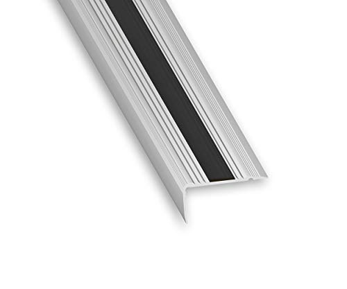 CQFD Stufen-Anschraub-Nase, Aluminium + PVC, rutschfest, 45 x 23 mm, 1 m von CQFD