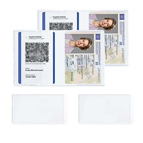 4 Stück durchsichtiger Kunststoff-Impfkartenhalter ID Kreditkartenschutz Wasserdichter Ripstop-Kartenhalter Erwachsener und Kind Immunisierungszertifikat Reisepass ID-Kartenschutz von CQQNIU