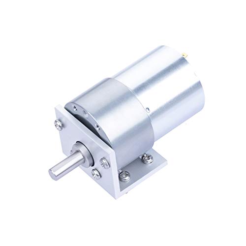 CQRobot 18.8:1 Metal DC Geared-Down Motor 37Dx52.3L mm 6V or 12V with Mounting Bracket Kit. 6V-7W-265RPM-4.7 kg.cm(63 oz.in), 12V-12W-530RPM-8.5 kg.cm(120 oz.in), D-shaped Output Shaft Long 16mm. von CQRobot