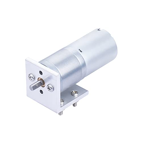 CQRobot 20.41:1 HP Metal DC Geared-Down Motor 25Dx49.8L mm 12W/12V, with Metal Installation Mounting Bracket. 500 RPM/6 kg.cm (85 oz.in), D-shaped Output Shaft 4 mm/12.5 mm (Diameter/Length). von CQRobot