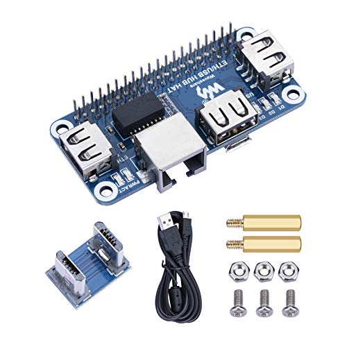 Ethernet/USB HUB HAT for Raspberry Pi, 1x RJ45 Ethernet Port, 3x USB Ports, Work With Various Versions of the Pi, and the Size of the Board is Designed to Perfectly Fit the Zero / Zero W / Zero WH. von CQRobot