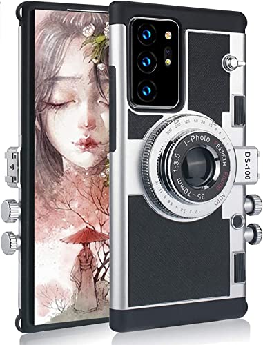 CQUUKOI Emily in Paris Handyhülle für Samsung Galaxy Note 20, süße 3D-Vintage Kamera Handyhülle mit Lanyard Schultergurt Einzigartige Coole Silikon PC Hülle für Mädchen Frauen (Galaxy Note 20) von CQUUKOI