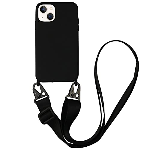 CQUUKOI Kompatibel mit iPhone 14 Plus, Crossbody-Handyhülle mit Umhängeband, niedlich, weiche Silikonhülle mit verstellbarem Schultergurt, stoßfest, kompatibel mit Frauen und Mädchen, Schwarz CQUUKOI Kompatibel mit iPhone 14 Plus, Crossbody-Handyhülle mit Umhängeband, niedlich, weiche Silikonhülle mit verstellbarem Schultergurt, stoßfest, kompatibel mit Frauen und Mädchen, Schwarz von CQUUKOI