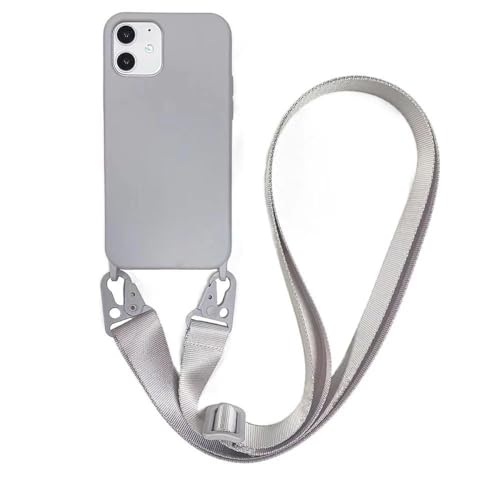CQUUKOI Schutzhülle für iPhone 14, Crossbody-Handyhülle mit Schultergurt, weiches Silikon, mit verstellbarem Umhängeband, niedlich, cool, kabelloses Laden, stoßfest, für Damen, Grau CQUUKOI Schutzhülle für iPhone 14, Crossbody-Handyhülle mit Schultergurt, weiches Silikon, mit verstellbarem Umhängeband, niedlich, cool, kabelloses Laden, stoßfest, für Damen, Grau von CQUUKOI