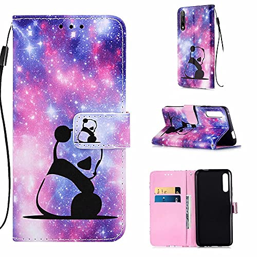 CRABOT Kompatibel mit Samsung Galaxy A12/M12 Hülle Handyhülle Klapphülle Kartenschlitz Brieftasche Magnetschnalle Schutzhülle+1Pcs Bildschirmschutz-(Baby Panda von CRABOT