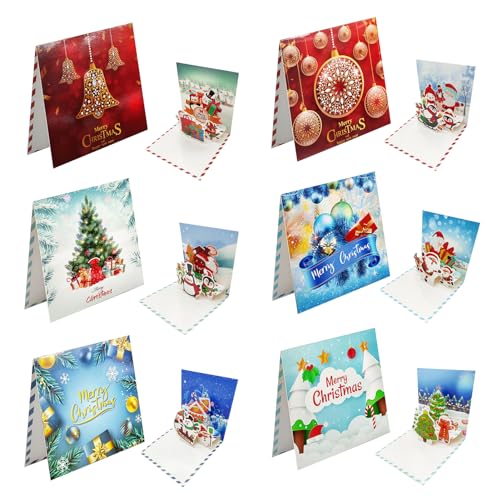DIY Weihnachten Diamond Painting Karten, Weihnachtskarten 5D Diamant Malerei, Kreative Weihnachtsmann Schneemann Rentier Weihnachtsgrußkarten, Kunstkarten Weihnachtskarte Decor Geschenke für Weihnacht von CRADMPAT