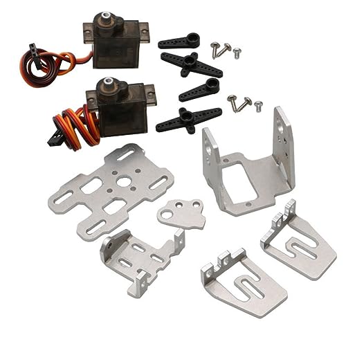 CRAKES 1 Set DC 4,8-5V Doppel Servo Kardanenhalterung 29X29 mm Kamera Panorier-/Neigungsständer mit 2ST 9G Lenkgetriebe Geeignet für RC FPV-Drohnen (A) von CRAKES