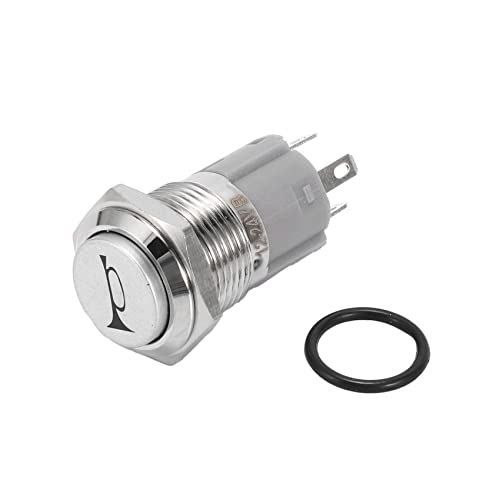 CRAKES 12 V 16 mm Auto LED Licht Momentary Hupe Knopf Metall Schalter Taste blau von CRAKES