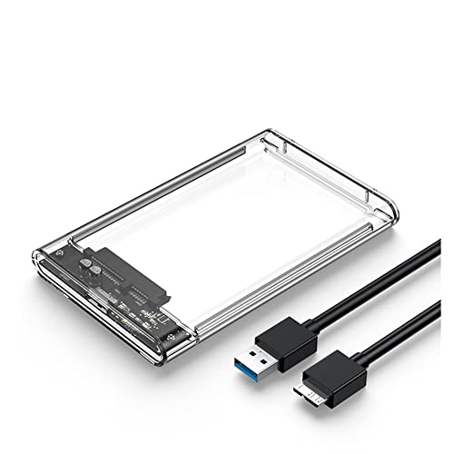 CRAKES HDD-Gehäuse für Festplatte, 6,35 cm (2,5 Zoll), SATA auf USB 3.0, Typ C 3.1, transparent, Weiß von CRAKES