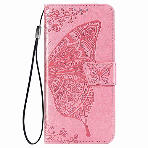 CRAVEN Hülle für Honor Magic 5 Lite 5G (Magic5 Lite) / X9a Flip Case, 3D Schmetterling Geprägte Prägung Handyhülle, Leder Schutzhülle mit Kartenfach Standfunktion.Rosa von CRAVEN