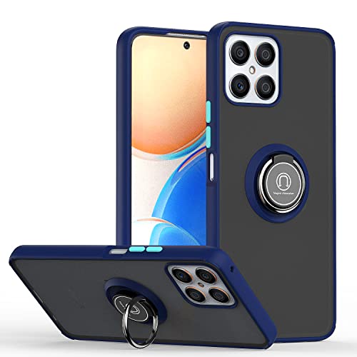 CRAVEN Hülle für Huawei Honor X8a Handyhülle mit 360° Ring Halter Stoßfest Schutzhülle Case Magnetic Magnetisch Autohalterung Dünn Weicher Silikon Bumper Cover, Königsblau von CRAVEN