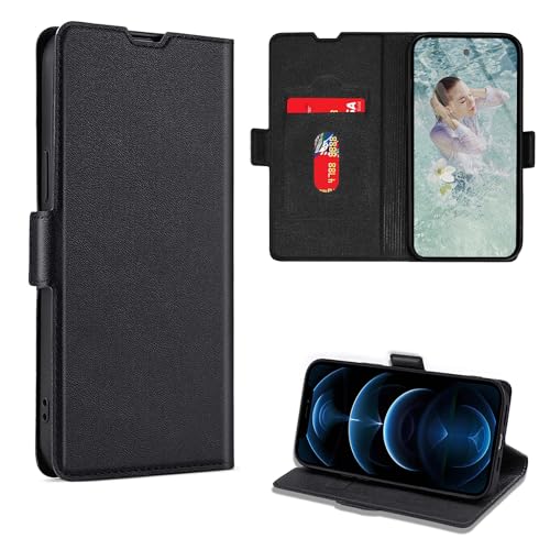 CRAVEN Hülle für Motorola Moto G23 Brieftasche, Premium PU + TPU Flip Case Schutzhülle Handyhülle mit Ständer Funktion/Kartensteckplätzen, Schwarz von CRAVEN