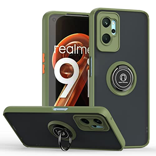 CRAVEN Hülle für Oppo A76 / A36 Handyhülle mit 360° Ring Halter Stoßfest Schutzhülle Case Magnetic Magnetisch Autohalterung Dünn Weicher Silikon Bumper Cover, Armeegrün von CRAVEN