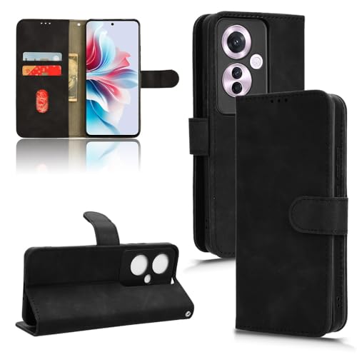 CRAVEN Hülle für Oppo Reno11 F 5G / Reno 11F 5G, Premium PU + TPU Flip Case Brieftasche Schutzhülle Handyhülle mit Ständer Funktion/Kartensteckplätzen, Schwarz von CRAVEN