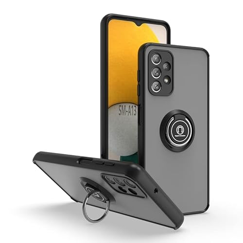 CRAVEN Hülle für Samsung Galaxy A13 4G Handyhülle mit 360° Ring Halter Stoßfest Schutzhülle Case Magnetic Magnetisch Autohalterung Dünn Weicher Silikon Bumper Cover, Schwarz von CRAVEN