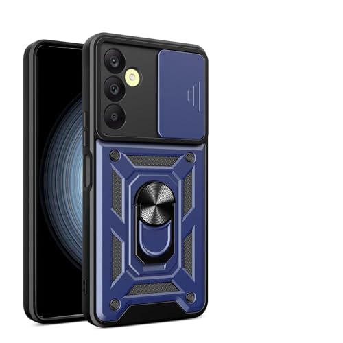 CRAVEN Hülle für Samsung Galaxy A25 5G, TPU im Inneren + Anti-Scratch PC, Handyhülle Schutzhülle mit Ringhalter und Verschiebbare Kameraabdeckung - Blau von CRAVEN