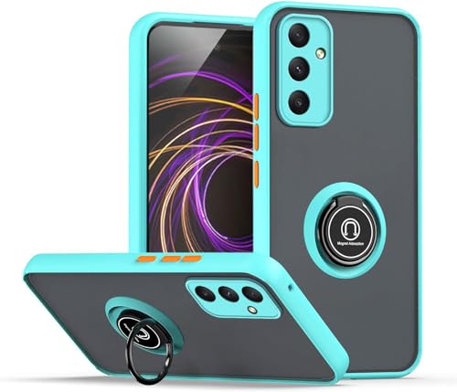 CRAVEN Hülle für Samsung Galaxy A35 5G Handyhülle mit 360° Ring Halter Stoßfest Schutzhülle Case Magnetic Magnetisch Autohalterung Dünn Weicher Silikon Bumper Cover, Himmelblau von CRAVEN