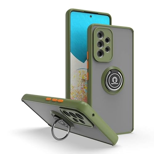CRAVEN Hülle für Samsung Galaxy A53 5G Handyhülle mit 360° Ring Halter Stoßfest Schutzhülle Case Magnetic Magnetisch Autohalterung Dünn Weicher Silikon Bumper Cover, Armeegrün von CRAVEN