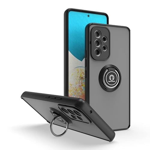CRAVEN Hülle für Samsung Galaxy A53 5G Handyhülle mit 360° Ring Halter Stoßfest Schutzhülle Case Magnetic Magnetisch Autohalterung Dünn Weicher Silikon Bumper Cover, Schwarz von CRAVEN