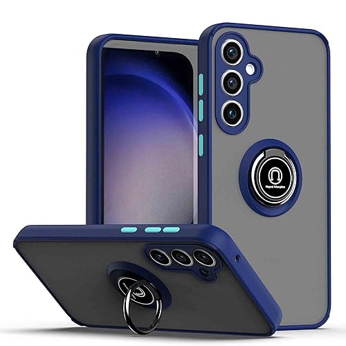 CRAVEN Hülle für Samsung Galaxy A54 5G Handyhülle mit 360° Ring Halter Stoßfest Schutzhülle Case Magnetic Magnetisch Autohalterung Dünn Weicher Silikon Bumper Cover, Königsblau von CRAVEN