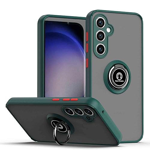 CRAVEN Hülle für Samsung Galaxy A54 5G Handyhülle mit 360° Ring Halter Stoßfest Schutzhülle Case Magnetic Magnetisch Autohalterung Dünn Weicher Silikon Bumper Cover, Dunkelgrün von CRAVEN